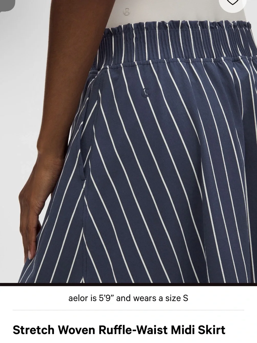 Lululemon Stretch Woven Ruffle-Waist Midi Skirt.